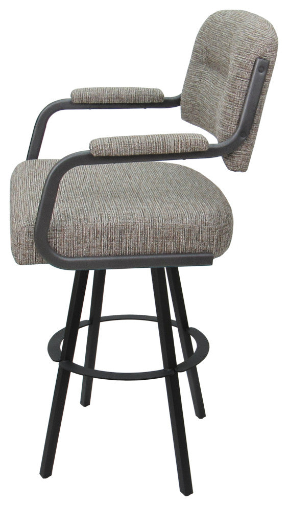 Swivel Metal Bar Stool on Warren Base, Jetty June/Gray, 34"