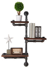 Armen Living 30 Orton Industrial Pine Wood Floating Wall Shelf, Gray and...