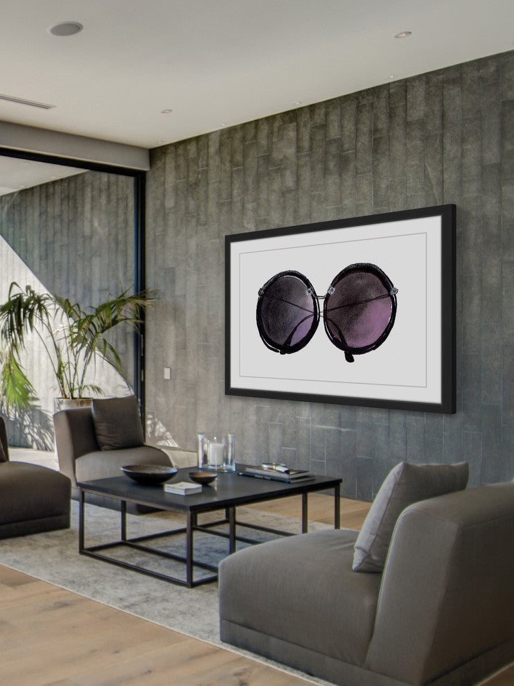 Marmont Hill, "Black Sunglasses" by Christine Lindstrom Framed Painting, 24x16
