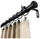 Leopold 1" Curtain Rod 28-48", Black, Black, 160-240"