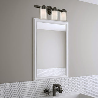 Livex Lighting Manhattan 3 Light Black Chrome, Polished Chrome Vanity Sconce