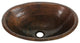 17" Oval Copper Bathroom Sink, Medium by SoLuna, Rio Grande, Rolled Rim