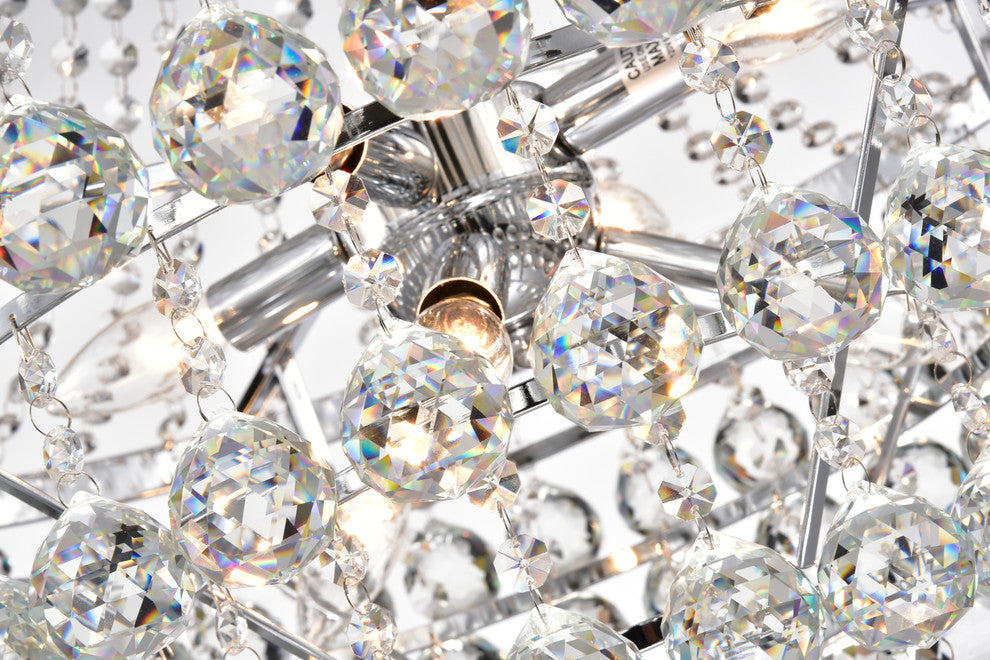 7-Light Chrome and Crystal Empire 4 Tier Chandelier Glam Lighting