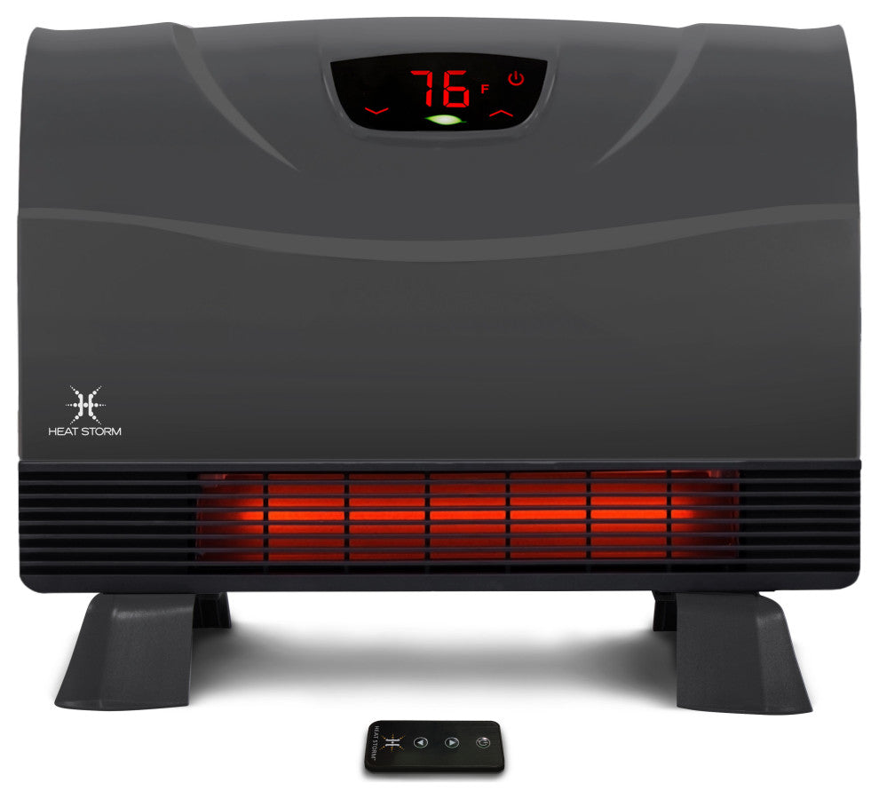 Heat Storm Phoenix 1500 Watt Infrared Floor to Wall Heater Gray