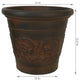 Sunnydaze Arabella Outdoor Flower Pot Planter , Rust Finish, 16", 2-Pack