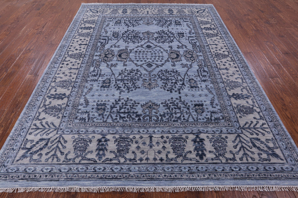 8' 1" X 10' 3" Handmade Turkish Oushak Wool Rug - Q13644