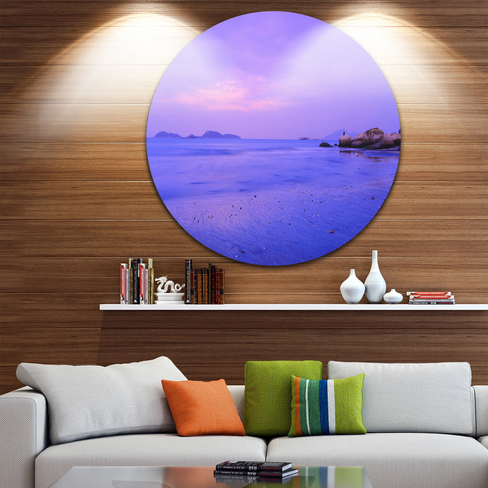Blue Sunset At Lung Kwu Tan Coastline, Landscape Disc Artwork, 11"