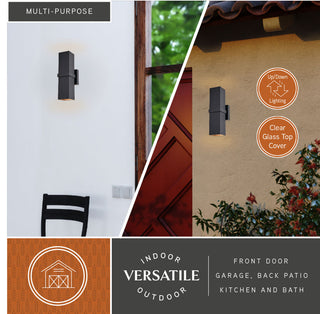 Lavage 14"H 2 Light Outdoor Wall Light Textured Black