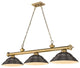 Cordon Three Light Billiard, Rubbed Brass