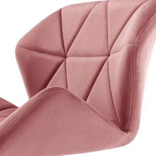 Cute Pointed Armrest Velvet Rolling Chair, Pink