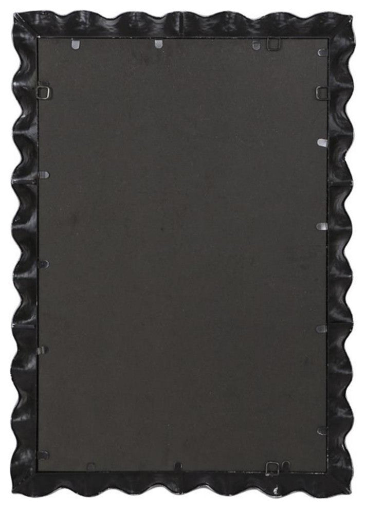 Uttermost Haya Iron Metal and MDF Wood Vanity Mirror in Silver Leaf