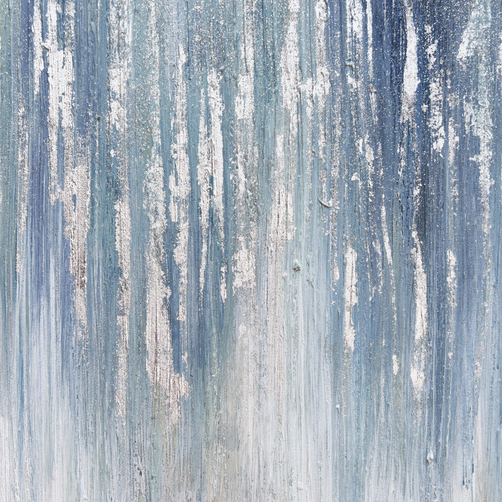 Frozen Rain Textured Metallic Hand Painted Framed Wall Art by Martin Edwards