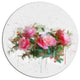 Bunch Of Pink Roses Watercolor, Flower Disc Metal Artwork, 11"