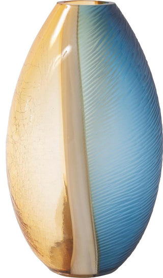 Mirina Oval Glass Vase, Traditional Style