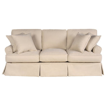 Sunset Trading Horizon 4-Piece Fabric Slipcovered Living Room Set in Beige