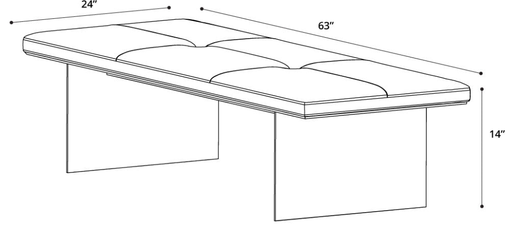 Chambers Bench, Graphite Leather