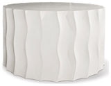 Wave Accent Table (Wide) - White Outdoor End Table