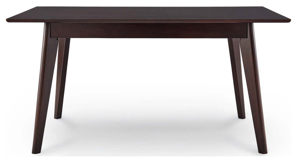 Dining Table, Rectangular, Wood, Drak Brown, Modern, Cafe Bistro Restaurant