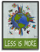 Less Is More Global Values Framed Giclee Texturized Art, 16x20