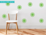 Starburst Fabric Wall Decals, Set of 8, Green