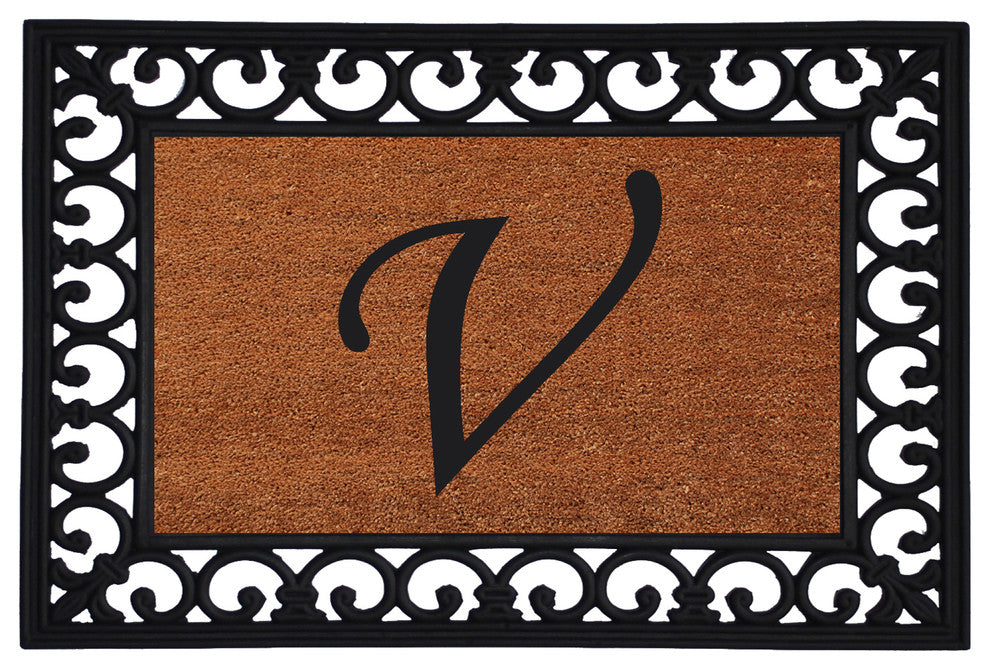 Monogram Insert Doormat 19"x25", Letter V