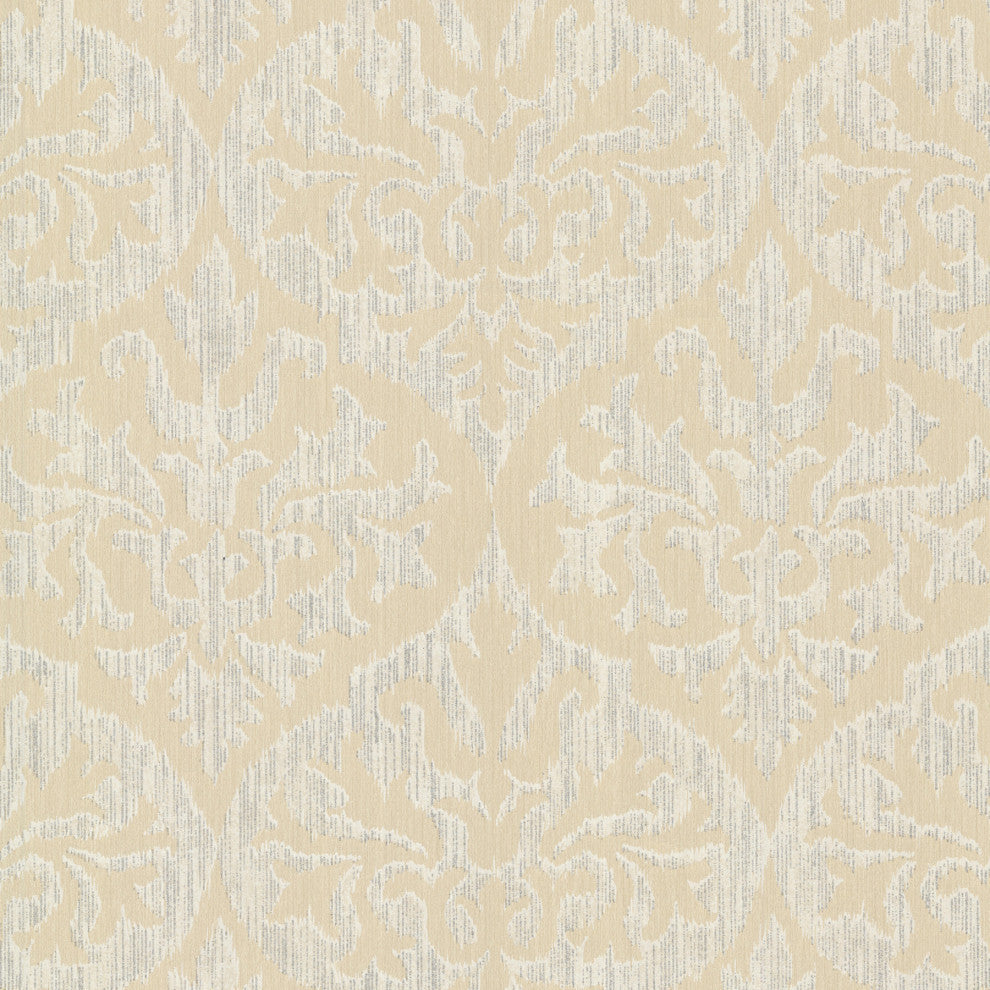 Sumatra Gold Ikat Damask Wallpaper Bolt