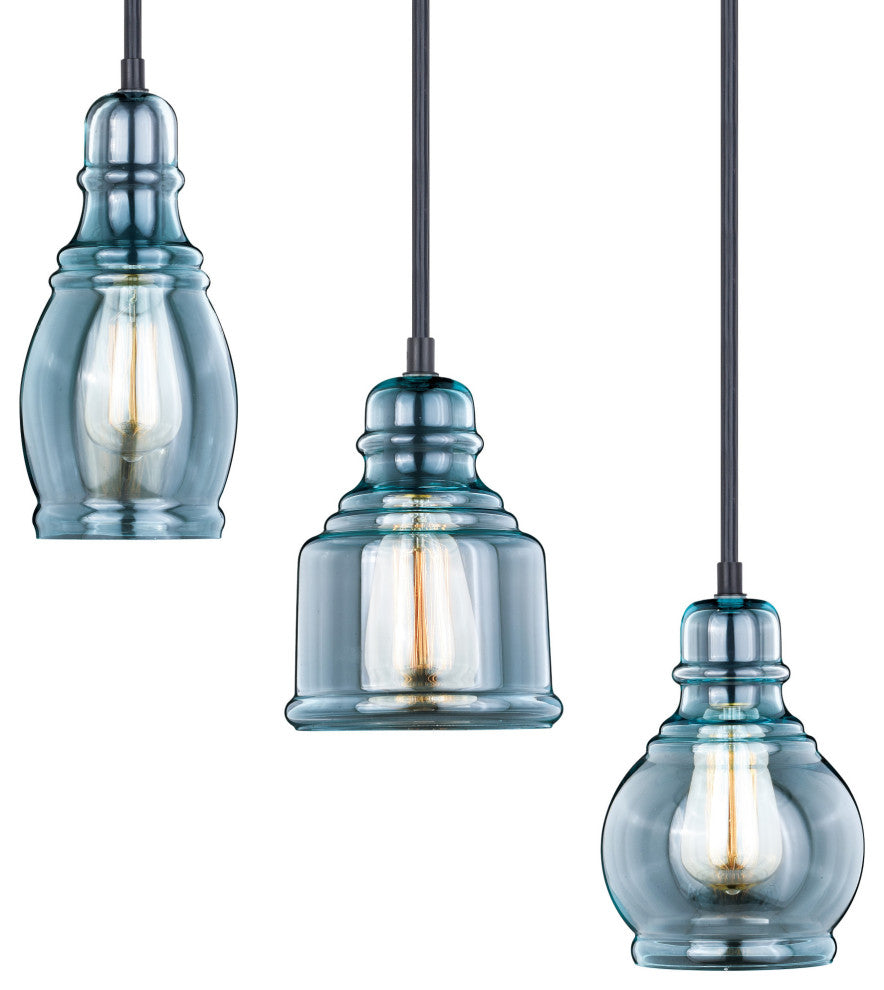 Vaxcel Lighting P0249 Millie 3 Light 17-1/2"W Multi Light Pendant - Satin