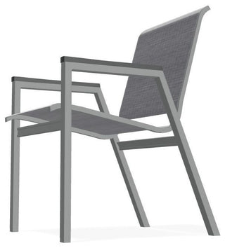 Bazza Sling Stackable Outdoor Dining Chair, Augustine Pewter/Graphite