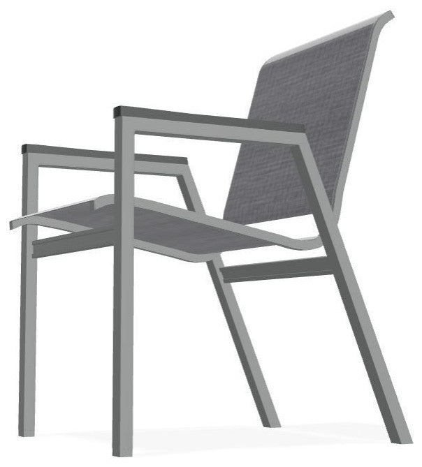 Bazza Sling Stackable Outdoor Dining Chair, Augustine Pewter/Graphite