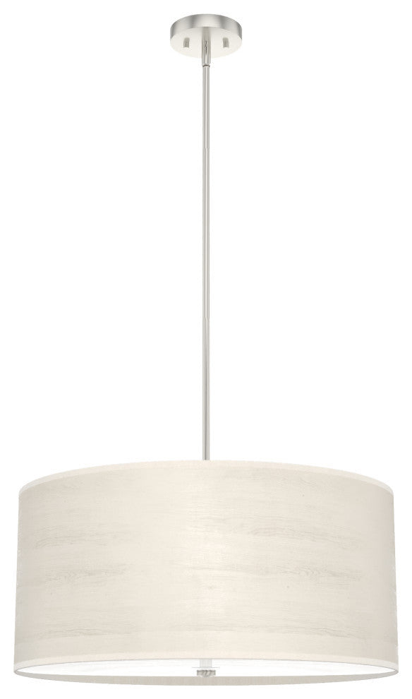 Solhaven Bleached Alder/Brushed Nickel, Painted White Glass 4-Light Pendant