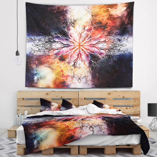 Mandala with Tree Pattern Abstract Wall Tapestry, 60"x50"