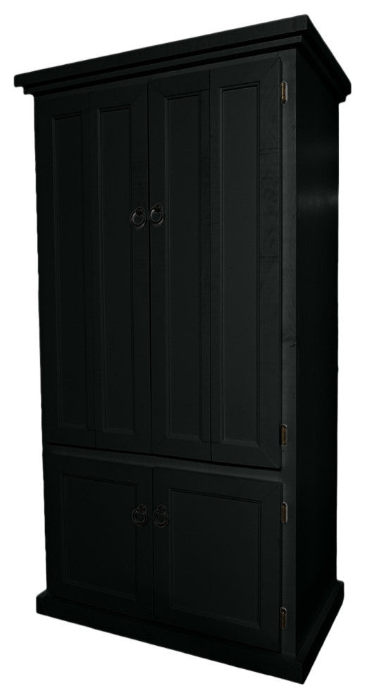 Rustic Two Tone Computer Armoire Desk, Black