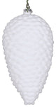 Vickerman Mt195611D 5" White Flocked Pinecone Christmas Ornament, Set of 4