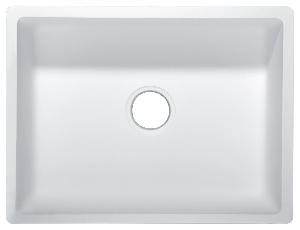 ANZZI Petima Farmhouse Solid Surface 24" Kitchen Sink, White