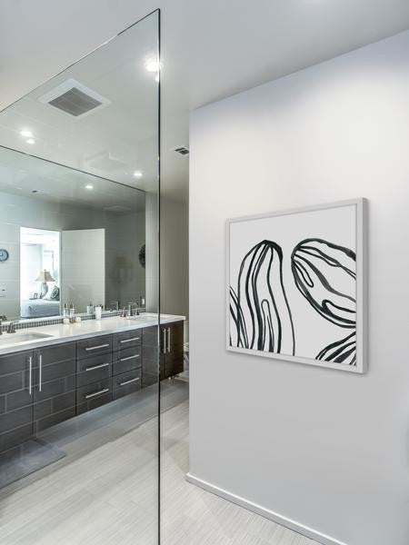 "Playful Lines" Framed Painting Print, 24"x24"