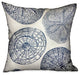 Plutus Seashell Haven Blue, cream Motif Luxury Throw Pillow, 20"x36" King