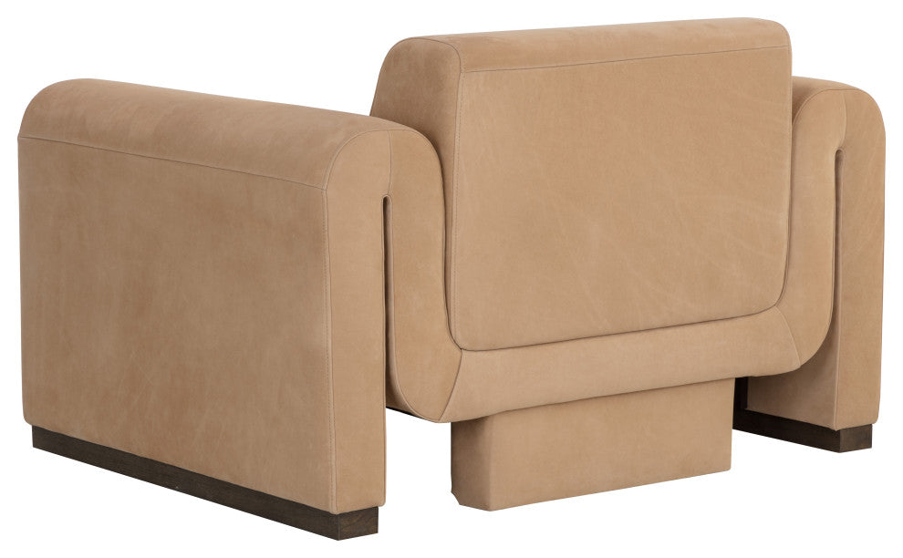 Romer Armchair, Distressed Brown, Nubuck Tan Leather
