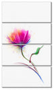 "Isolated Purple Poppy Flower" Flower Canvas Wall Art, 4 Panels, 28"x48"