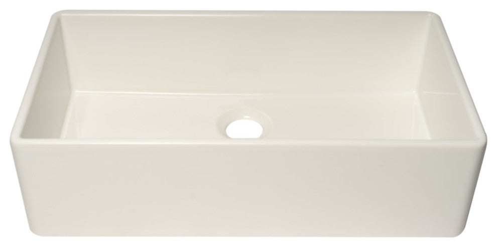 ALFI brand AB536-W White 36" Smooth Apron Single Bowl Fireclay Farm Sink