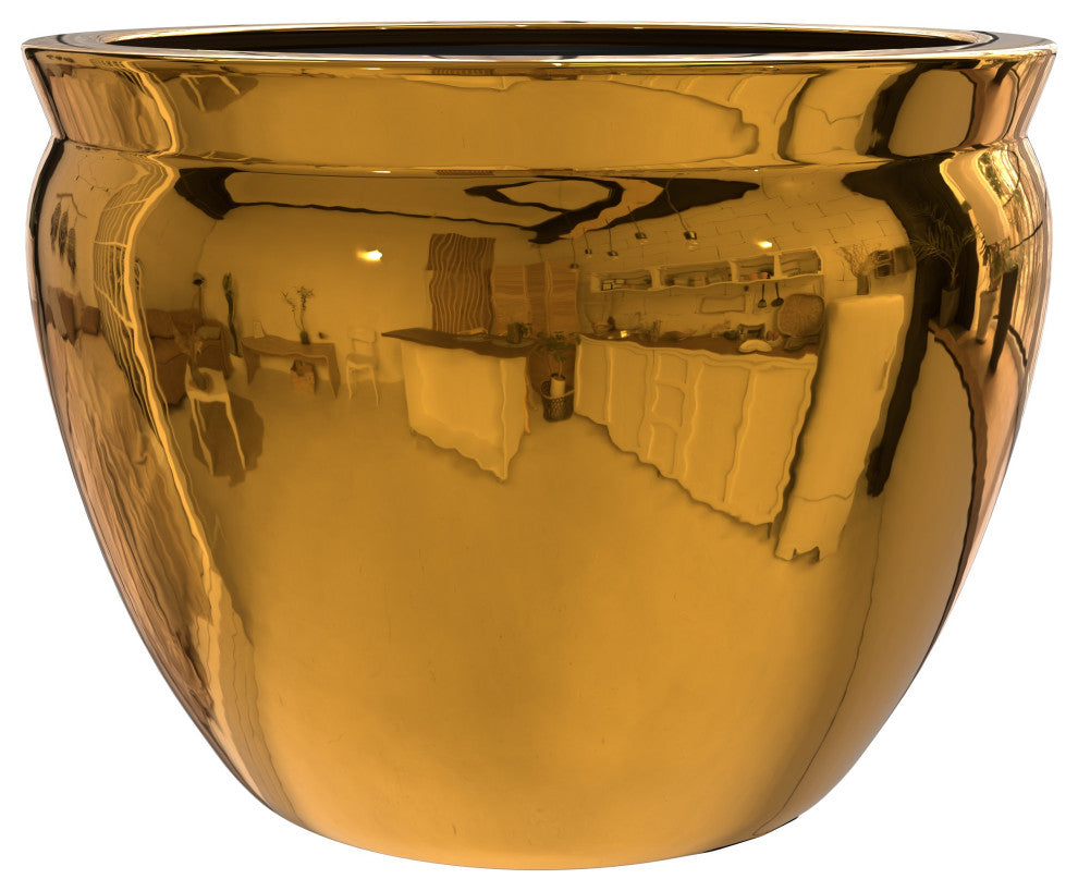 12" Solid Gold Porcelain Fishbowl