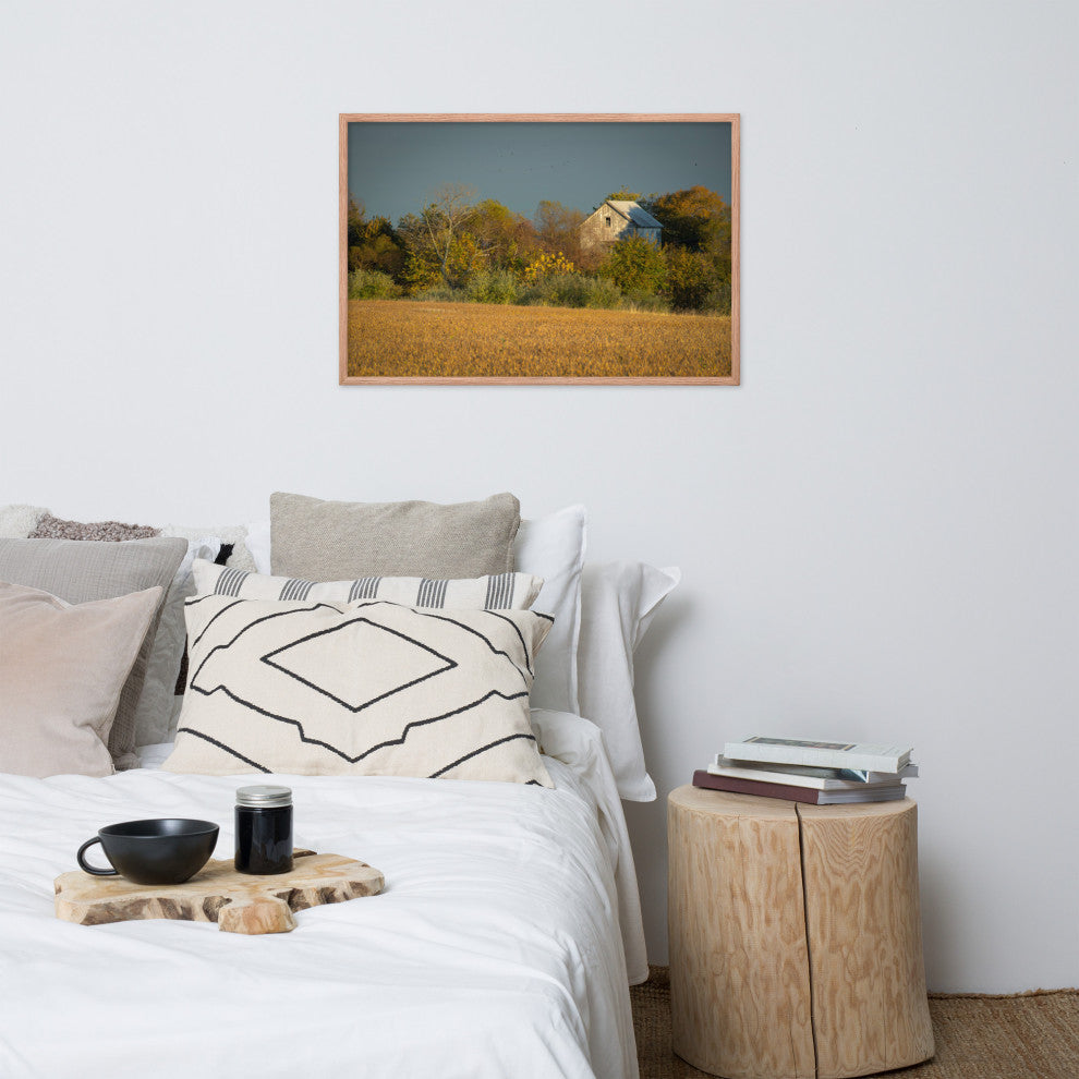 Abandoned Barn In The Trees Framed Photo Paper Wall Art Prints, Red Oak, 24" X 36"