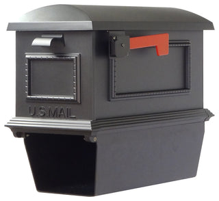 Traditional Curbside Mailbox With Newspaper Tube and Richland Mailbox Post