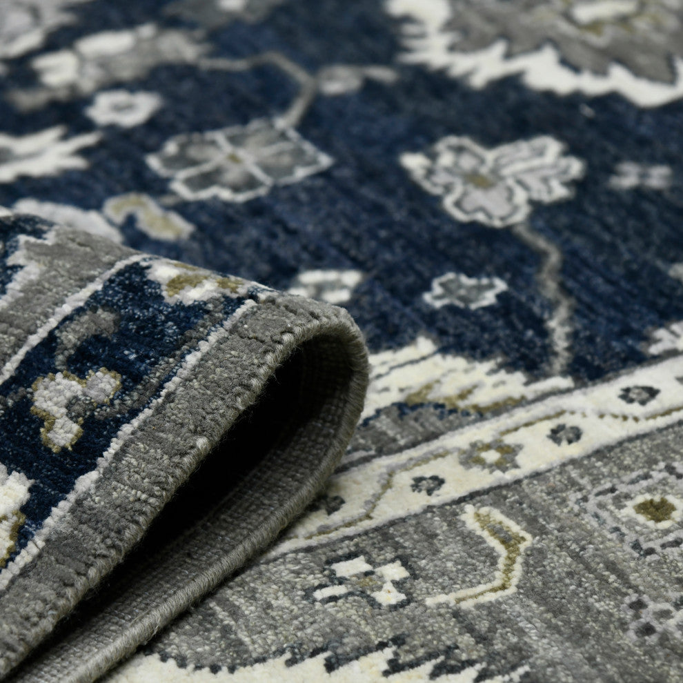 Nuit Arabe Lodi Area Rug, Blue, 9' x 12', Bordered