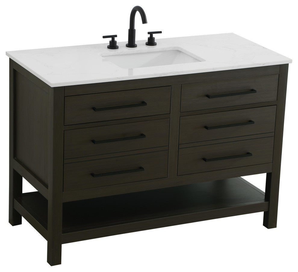 Home Living 48" Single Bathroom Vanity, Mocha Brown