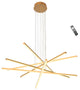 LED Modern Line Pendant Light Dimming, Remote, Aluminum Light, Gold, 6 Lights