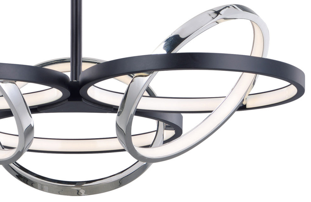 ET2 E24787 Gyro II 26"W LED Chandelier - Black and Polished Chrome