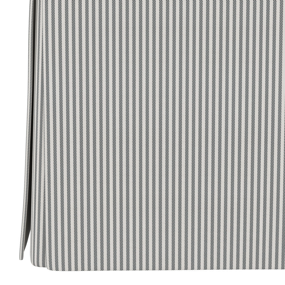 Ivy Skirted Storage Ottoman, Oxford Stripe Charcoal