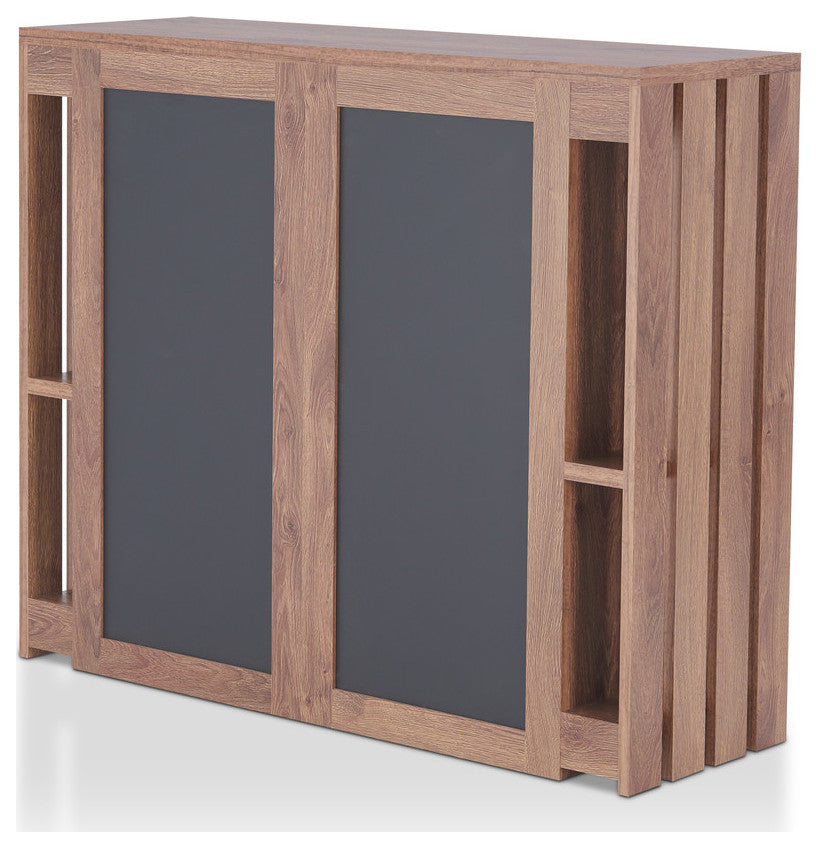 Vessa Contemporary Chalkboard Server Buffet, Distressed Walnut