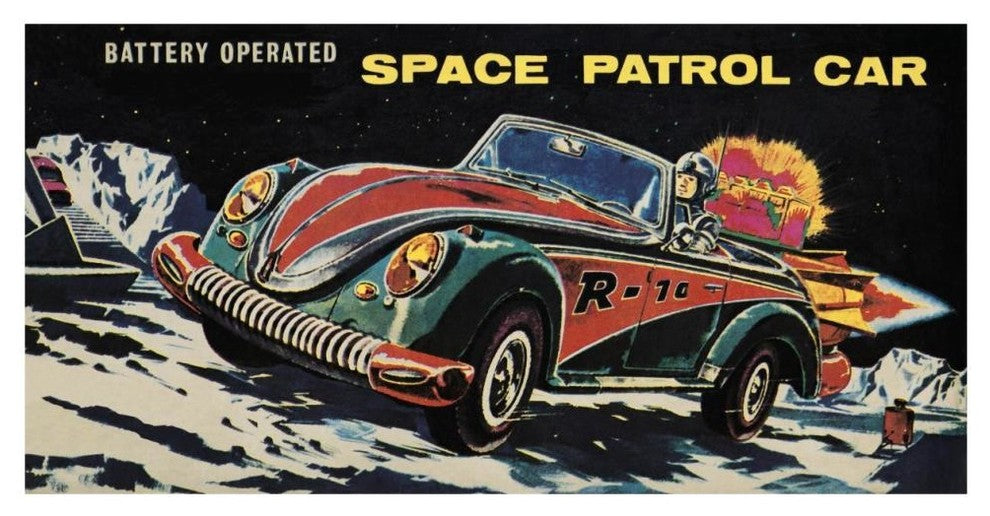 "Battery Operated Space Patrol Car" Digital Paper Print by Retrotrans, 46"x24"