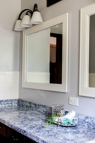 Porter White Framed Mirror, 28"x24"